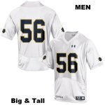 Notre Dame Fighting Irish Men's John Dirksen #56 White Under Armour No Name Authentic Stitched Big & Tall College NCAA Football Jersey VNS0299XG